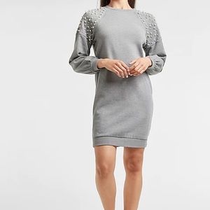 NWT! 🌸 EXPRESS 🌸Pearl Embellished Sweatshirt Dress